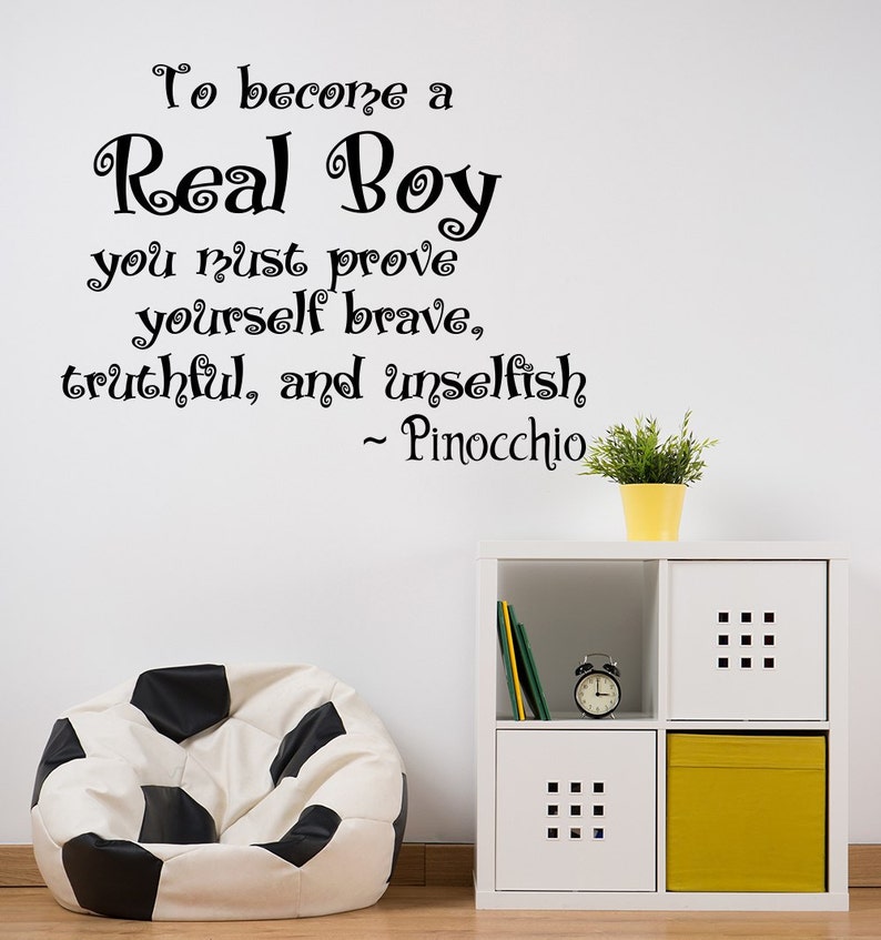 Wall Decals Quote To Became A Real Boy Decal Pinocchio Vinyl | Etsy