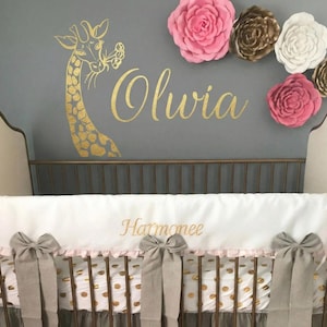 Giraffe Baby Name Wall Decal for Safari Nursery Decor, Personalized Safari Name Wall Decal Baby Room Decor, Custom Name Nursery Decal image 3