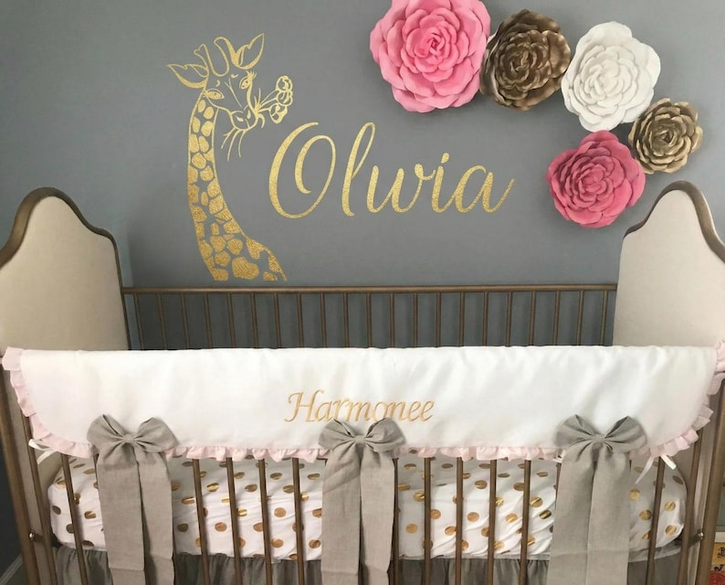 Giraffe Baby Name Wall Decal for Safari Nursery Decor, Personalized Safari Name Wall Decal Baby Room Decor, Custom Name Nursery Decal image 3