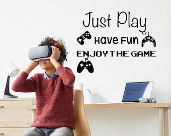 Gamer wall decal Kids Wall Decor Boys Bedroom Wall Decals, Gaming Room Wall Art, Wall Stickers for Video Game Room Decor Game Controller