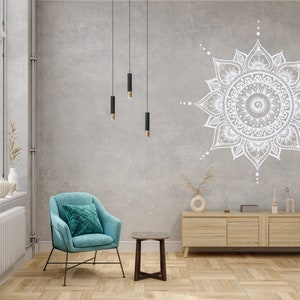 Mandala Decals Mehndi Vinyl Sticker Bedroom Wall Decal Lotus Flower Boho Indian Decor Yoga Buddha Stickers T108 image 6