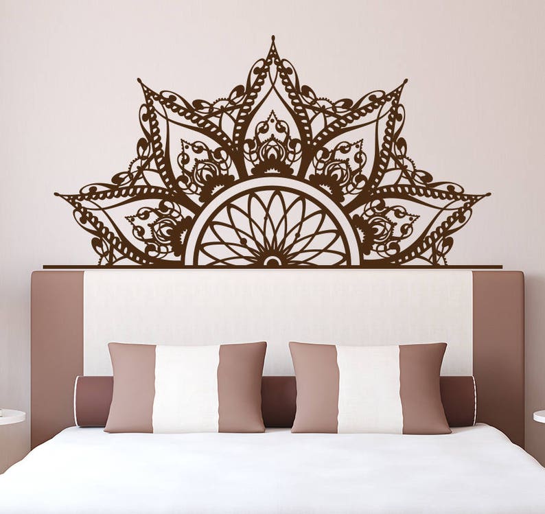 Half Mandala Headboard Wall Decal Bedroom Vinyl Sticker Fd137