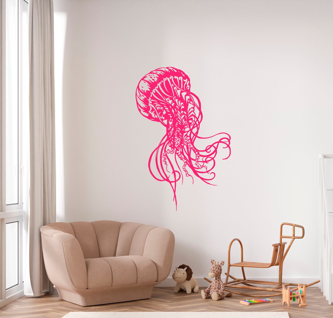 Jellyfish Wall Decal Sticker. Nautical Theme Beach Theme. Etsy