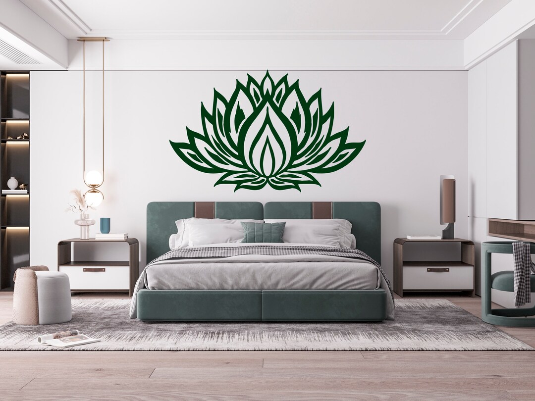 Lotus Flower Wall Decal: Bohemian Yoga Studio Vinyl Sticker - Etsy