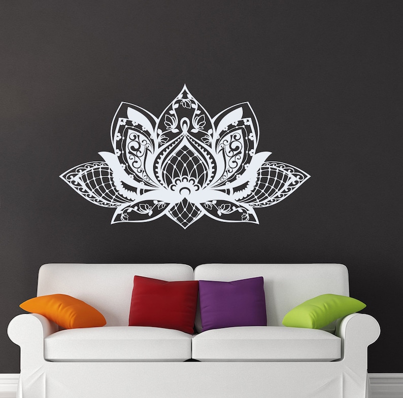 Lotus Flower Wall Decal / Lotus Flower Sticker / Mandala Etsy
