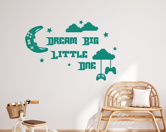 Gamer kids wall decal, Gaming  Boys Wall Decal, Video Games  Lover Boy Room Wall Decal, Vinyl Wall Stickers Playroom Decor