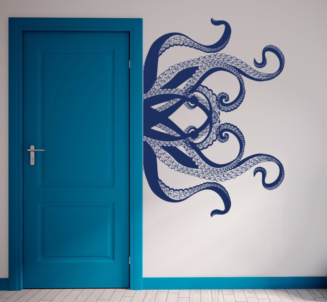 Large Octopus Wall Decal Octopus Tentacles Decals Nautical Etsy