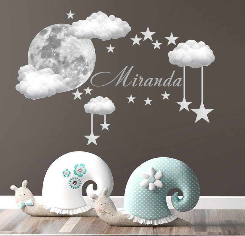 Watercolor Decals Nursery. Girl Name Wall Decor Above Crib. Etsy