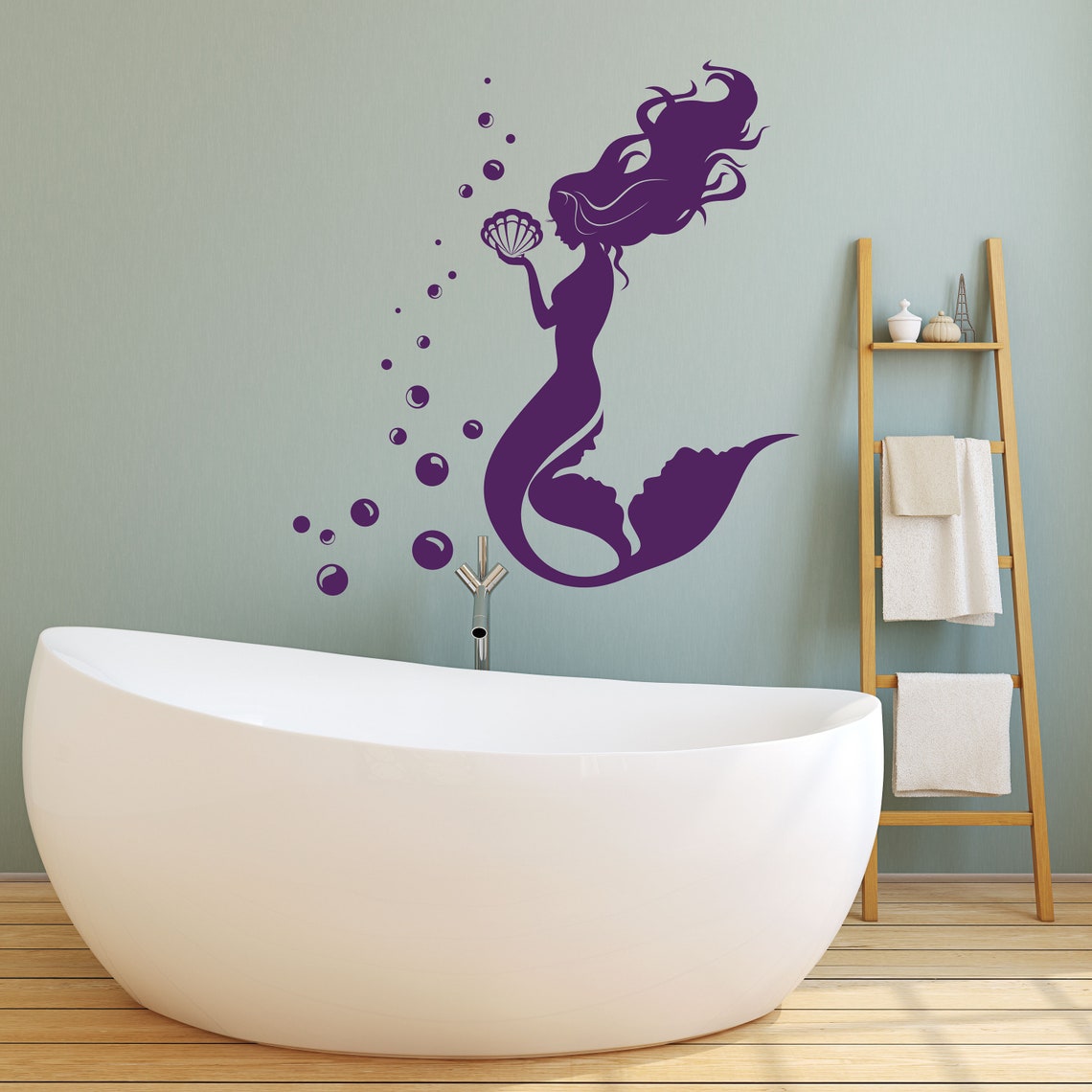 Mermaid Wall Decals. Bathroom Wall Decal. Nautical Decals. Etsy