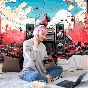 Graffiti Wallpaper Peel and Stick Boys Room, Graffiti Wall Mural Teenager Bedroom, Colourful graffiti-style art decoration of a child&#39;s room