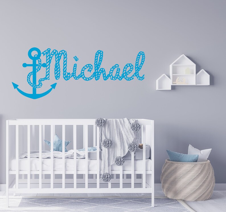 Boys Name Wall Decals Nautical Personalized Decal Kids Nursery Sea ...