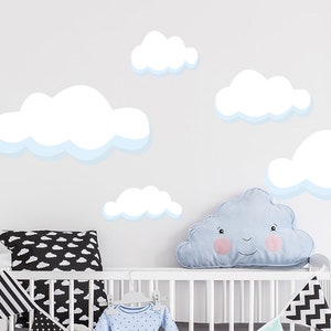 Clouds Nursery Wall Decal - Wall Decals for Kids - Boys Room Decor - Watercolor Clouds Wall Decal - Clouds Wall Stickers. LT59