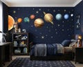 Solar System Wall Decals Kids, Planets Peel & Stick Wall Stickers Nursery Set of Stars Decal Space Galaxy Decals Boy Room Decor