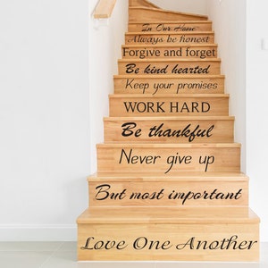 Stair Vinyl Decals Quotes. Decal For Home. Quote Vinyl Stickers. Family Lettering Decor For Staircase. Family Quote Sticker