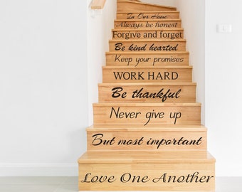 Stair Vinyl Decals Quotes. Decal For Home. Quote Vinyl Stickers. Family Lettering Decor For Staircase. Family Quote Sticker