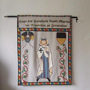 Pintura medieval – Caballeros Teutónicos – Códice Manesse – 110 x 85 cm – Hecho a mano