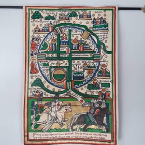 Crusader map of Jerusalem, fully lined medieval