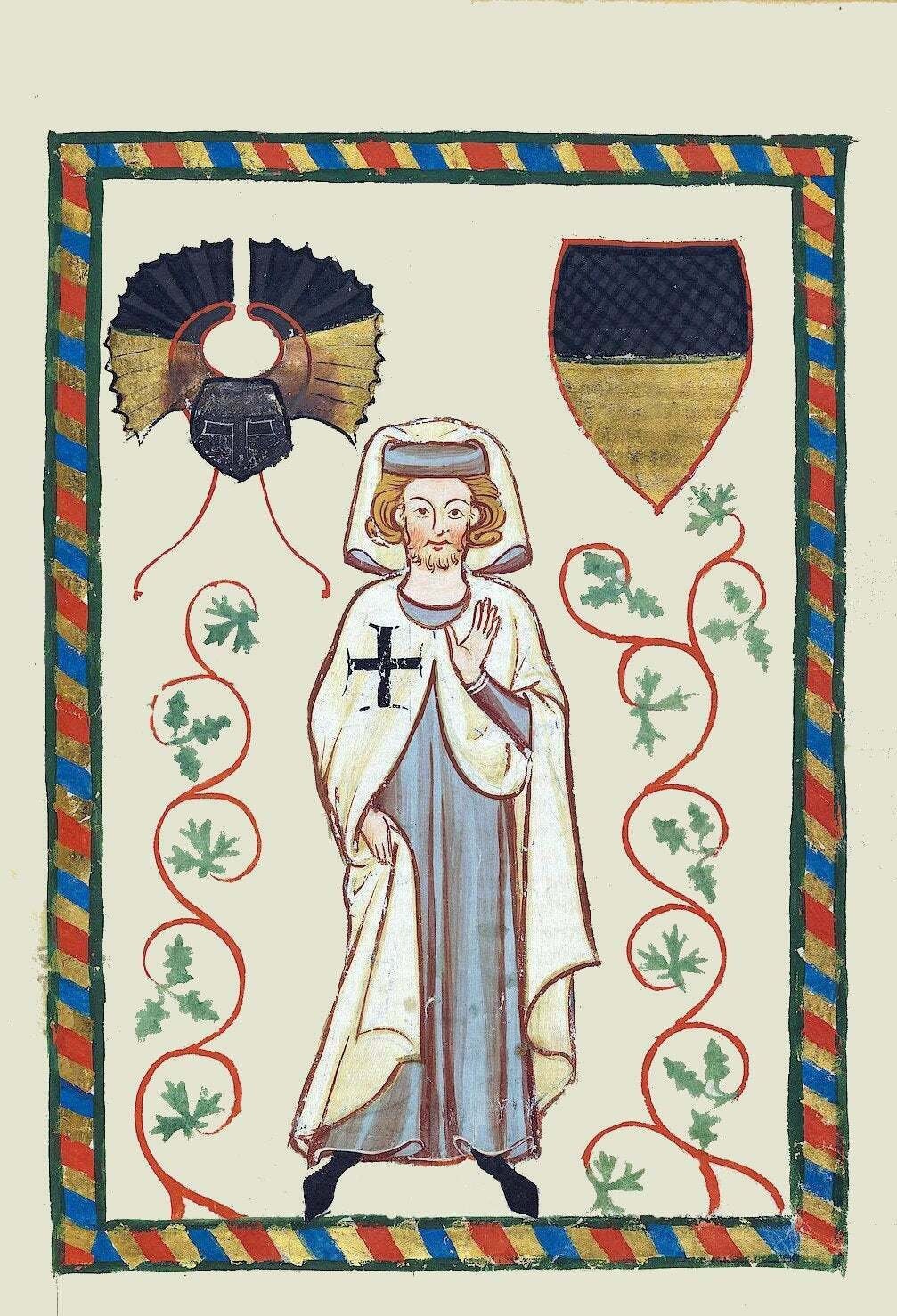 Ordre Teutonique Entièrement Doublé Medievale Codex Manesse
