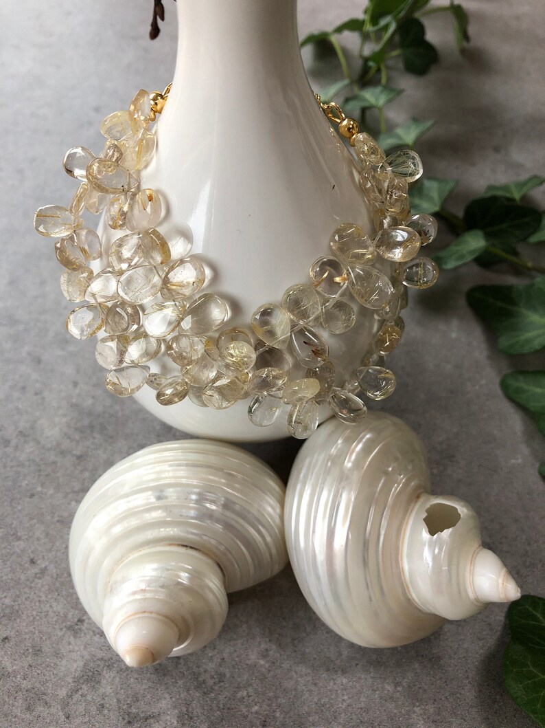 Bracelet in ruler quartz clear with silver gold plated