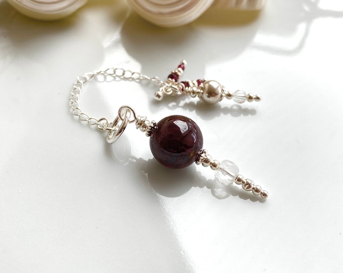 Garnet and silver pendulum