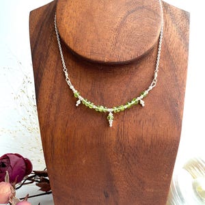 collana corta in peridoto e argento sterling, regalo scintillante per le donne, gioielli con cristalli chakra