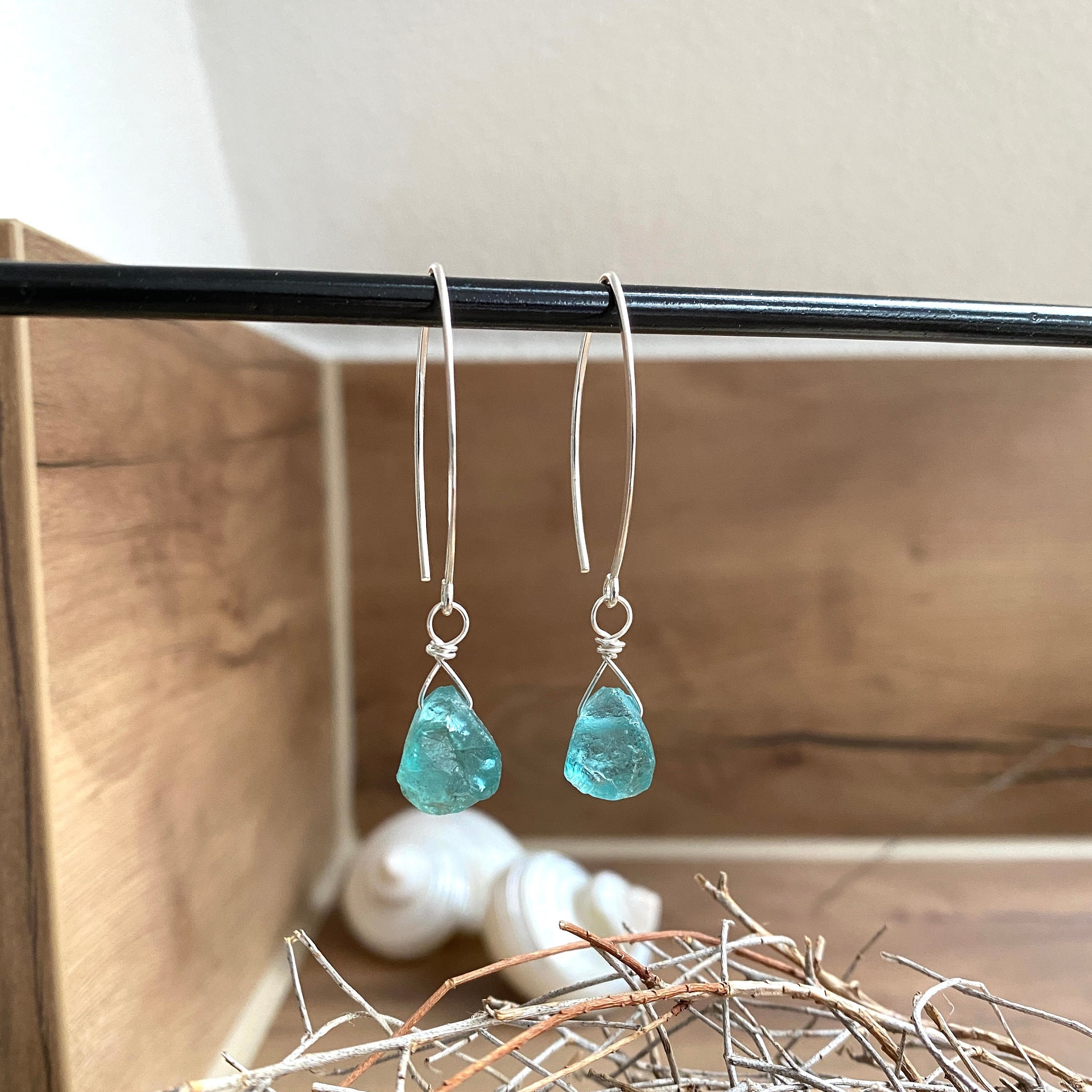 Hanging earrings Apatite
