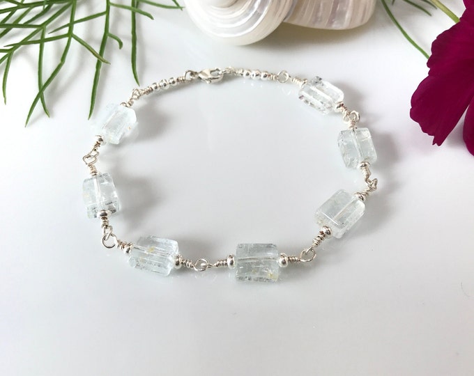 Topaz bracelet white (A) with silver (925)