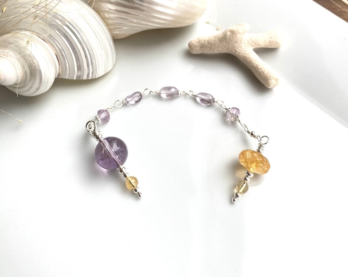 Ametrine, citrine and silver pendulum, dowsing