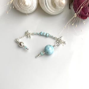 Pendulum made of Larimar and Sterling Silver, Radiesthesia