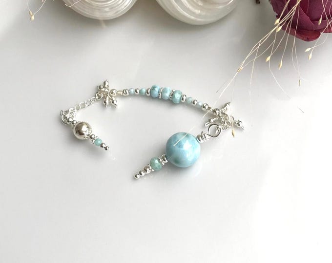 Pendulum made of Larimar and Sterling Silver, Radiesthesia