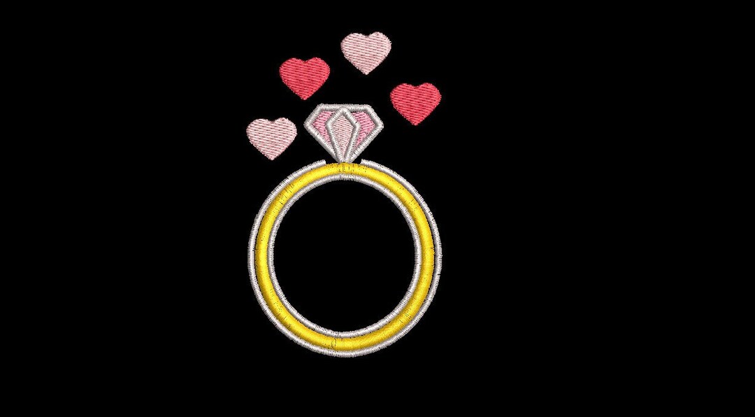Ring of Love Embroidery Design , Wedding Ring Digital Design , 4x4