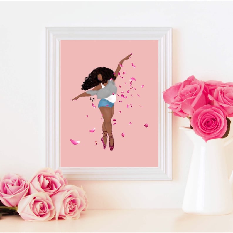 gift ballet afro ethnic print Multicultural BLACK art Black girl magic Eclectic Gift various sizes Prints Fine art