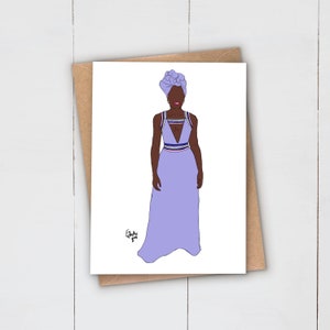 Carte de voeux noire de portrait de beauté | Afro Africain Antillais | Magie des filles noires | Anniversaire | Femme Celebration | Lupita | Mode