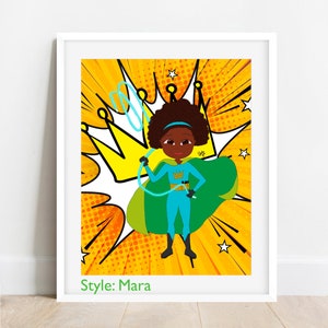 Black Girl Magic Hero Art Print: Personalized Nursery Wall Decor