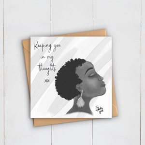 Carte de voeux de soutien | Afro Africain Antillais | Magie des filles noires | Réflexions | Maladie | Guérir | Famille | Amis | Cheveux naturels