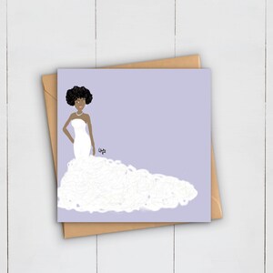 Mariée noire | Mariage | carte de voeux | Robe de mariée | Mariage | Robe | Afro | Afrique Caraïbes | Ethnique | Femme | Mme