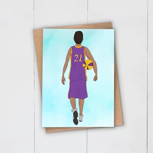 Basketball BLACK Kunst Grußkarte | Ballerina | Black Boy Joy | Multikulti | Geburtstagsfeier | Sport | Männchen | Junge | 21
