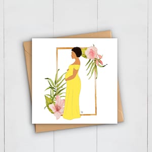 Babyshower zwangerschap | Zwarte Wenskaart van de Kunst van de Moeder | Afro-Afrikaans Caribisch gebied | Nieuwe moeder Ma moeder | Zwarte meisjesmagie | Viering