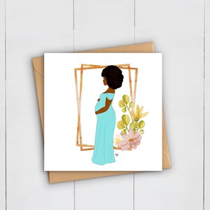 Babyparty Schwangerschaft | Schwarze Mutter Kunst Grußkarte | Afro Afrikanisch Karibik | Neue Mama Ma Mom | Schwarzes Mädchen Zauber | Feier