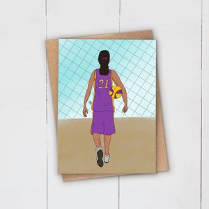 Arte PRETA do basquetebol Cartão Comemorativo | Bola | Magia da Garota Negra | Multicultural | Comemoração de Aniversário | Esporte | Feminino | Garota
