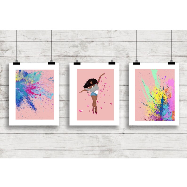 gift ballet afro ethnic print Multicultural BLACK art Black girl magic Eclectic Gift various sizes Prints Fine art