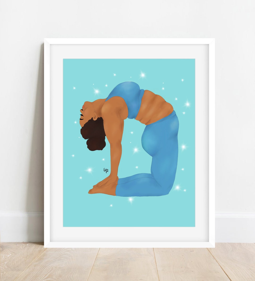 BLACK Yoga Art Female Yogi Ethnic Afro Multicultural Black Girl Magic
