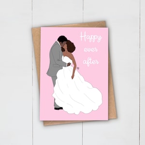 Schwarze Braut Bräutigam | Hochzeitspaar | Grußkarte | Brautkleid | Ehe | Kleid | Afro | Afrikanisch Karibik | Ethnische | Frau | Herr Frau