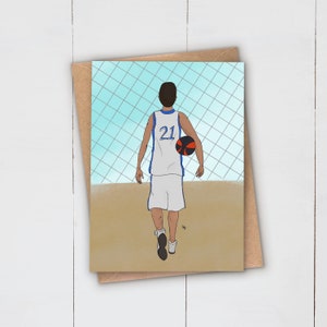 art NOIR de basket-ball carte de vœux | Ballerine | Joie du garçon noir | Multiculturel | Célébration d'anniversaire | Sportifs | Homme | Garçon