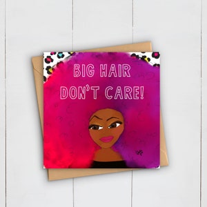 de voeux de portrait de beauté de grands cheveux | Afro Africain Antillais | Magie des filles noires | Anniversaire | Célébration | Femme | Confiant | Rose