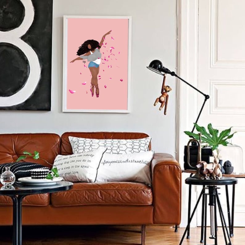gift ballet afro ethnic print Multicultural BLACK art Black girl magic Eclectic Gift various sizes Prints Fine art