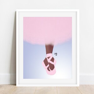 Ballet NOIR Art de la ballerine | Impression artistique de danse ethnique africaine afro caribéenne fille | Magie noire | Cadeau éclectique | Rose | Chaussures