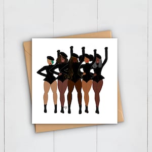 Formazione ARTE NERA / Biglietto d'auguri / Afro Africano Caraibico / Etnico Multiculturale / Femminile / Donna / Sorellanza / Amicizia / Attivista