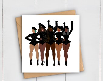 Formation BLACK ART | Greetings Card | Afro African Caribbean | Ethnic Multicultural | Female | Women | Sisterhood | Friendship | Activist