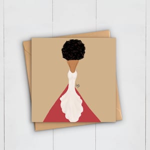 Schwarze Braut | Hochzeit | Grußkarte | Brautkleid | Ehe | Kleid | Afro | Afrikanisch Karibik | Ethnische | Frau | Mrs